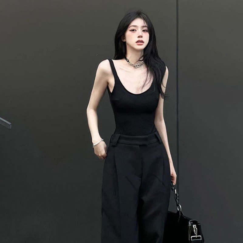블랙 스트랩 바디수트 섹시한 백리스 리브 바디수트 롬퍼 - Suspender Tank Top 리뷰 및 가격